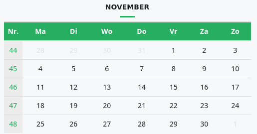 Kalender november 2024