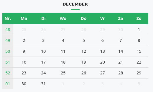 Kalender - december 2024