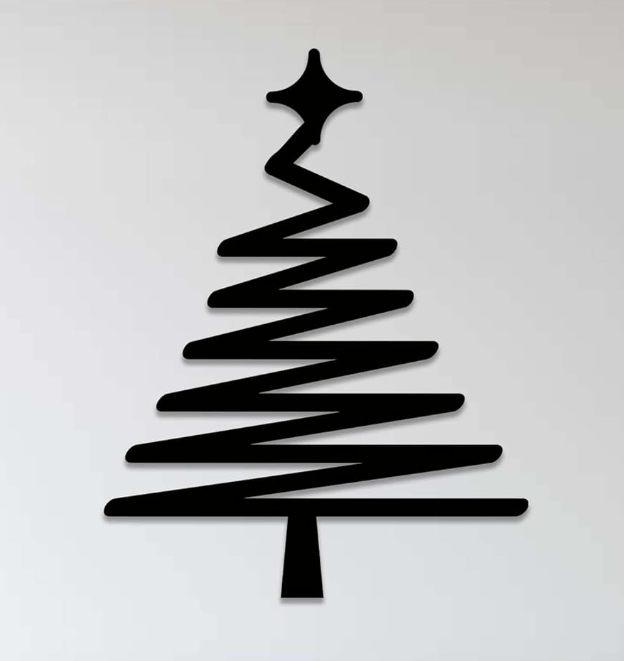 Decoratieve kerstboom van metaal - Metal Wall Art